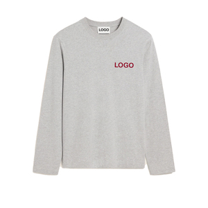 Cotton Long Sleeve T Shirt Men <b>Heart</b> Embroidery Minimal Streetwear Premium Jersey OEM Custom <b>Top</b> - Product Image 6