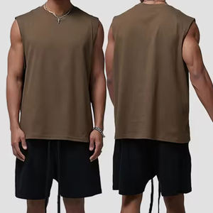 Camisetas sin mangas al por mayor con logo personalizado, 100% algodón, estilo atlético, para entrenamiento, con efecto lavado ácido, moda sin mangas. - Product Image 5