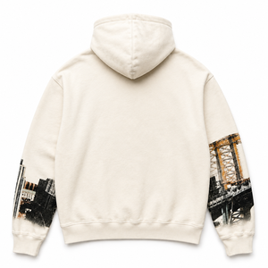 Sweat-shirt à capuche personnalisé avec impression photo de la silhouette de New York, de la Statue de la Liberté et du Pont, style streetwear oversize, commandes en gros - Product Image 2