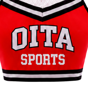<b>Red</b> White Black Sleeveless Cheerleading <b>Crop</b> <b>Top</b> Athletic Performance Cheer Uniform <b>Top</b> for Women Girls Team Training Sportswear - Product Image 6