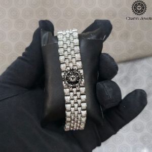 Charm_Jewells Fashion Stainless Steel Analog Quartz Watch With Black Leather Strap 38mm Irregular Case Luminous Hands - Product Image 4