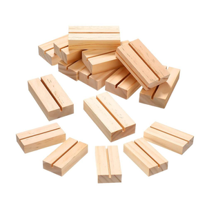 Nature Wood Color Number <b>Stands</b> Solid Hard Wood <b>Card</b> <b>Display</b> Holder Eco Friendly Wooden <b>Stand</b> for Menu <b>Card</b> Table Sign <b>Display</b> - Product Image 2