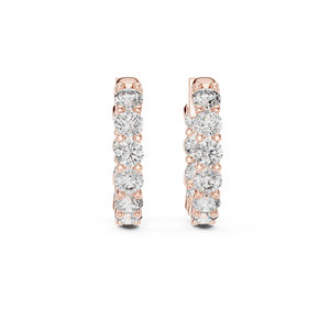 Boucles d'oreilles en or blanc 14 carats avec diamants de laboratoire ronds pour femmes |   Vêtements de soirée |   Nouveau diamant cultivé - Product Image 4