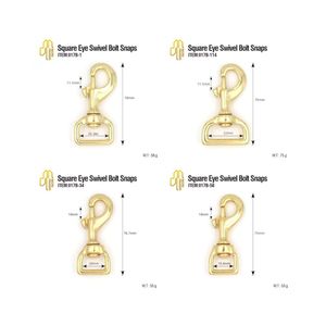 Perno giratorio de ojo redondo de latón, ganchos a presión con anillos de rodillos, hebillas de barra central Dees - Product Image 2