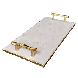 Bandeja Rectangular con forma de onda para servir ágata, con asas, perfecta para mesa de comedor, fiestas, almacenamiento, decoración del hogar - Product Image 3