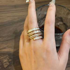 Moissanite Baguette Cut Diamond Four Row Eternity Band <b>Ring</b> Gold Plated With <b>925</b> <b>Silver</b> Fine Women's Wedding Anniversary Charm - Product Image 4