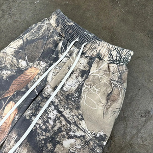 Factory Direct 100% Cotton Fleece Hunting Camouflage Print Stacked Wide Leg Sweatpants <b>Drawstring</b> Baggy Heavyweight <b>Trousers</b> - Product Image 3