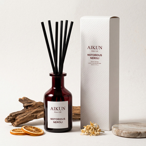 Aikun 200ml Notorious Neroli Scent Dark Red Glass Bottle Premium Gift Box Long Lasting Home Aroma <b>Diffuser</b> Reed <b>Diffuser</b> Set - Product Image 1