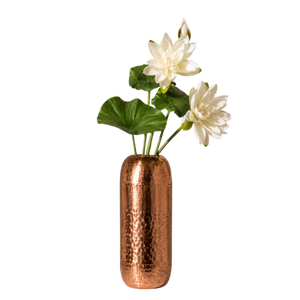 Modern Brass <b>Vase</b> with White Lilies and Pink <b>Roses</b> for Wedding Tabletop Decor Golden Finish Holds Water Home Decorative - Product Image 2