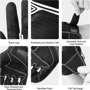 Gants de moto personnalisables avec paume et doigts en mousse, absorbant efficacement les chocs et la saleté. - Product Image 6