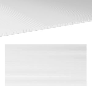 Pannelli in Policarbonato a Doppia Parete da 14 Pezzi, Impermeabili e Protetti dai Raggi UV, Lastre per Serra 4x2x0.16 Pollici Trasparenti - Product Image 1