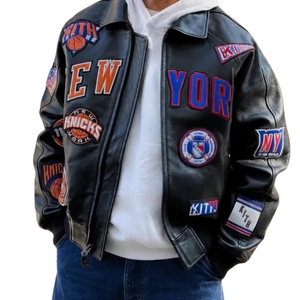 Chaqueta Bomber de Cuero Hecha a Mano Madison Square Garden New York Knicks, Estilo Vintage, Ropa Urbana, Prenda Exterior, Modelo de Celebridad, 1 MOQ - Product Image 3