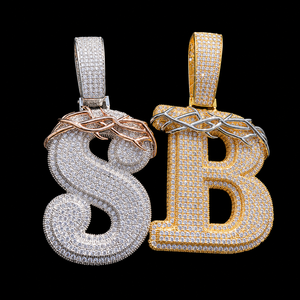 Colgante de moissanita HP LBA más vendido con diseño de corona de espinas, chapado en oro y plata, joyería con incrustaciones de diamantes. - Product Image 5