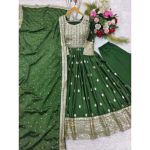 Belle robe de soirée pour femme avec séquence de broderie comprenant Pent et Dupatta - Product Image 2