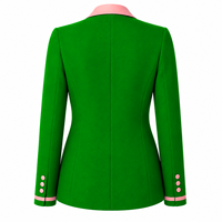 Blazer personnalisé Alpha Kapa Alpha avec logo brodé vert et rose, doublure en polyester avec logo répété imprimé pour femme