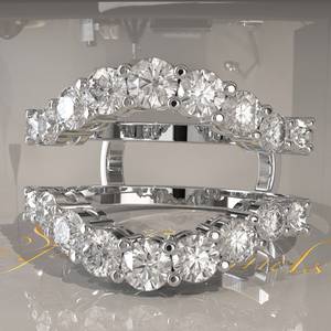 Anneau de rehaussement personnalisable, Enveloppe d'anneau Aggie, Enveloppe d'anneau diamant, Anneau assorti en moissanite, Anneau éternité, Bande éternité diamant - Product Image 5