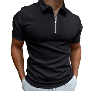 Polo de golf personnalisé pour homme, T-shirt uni à manches courtes et col revers, haut ajusté décontracté, vente en gros de polos de golf tricotés pour homme - Product Image 1