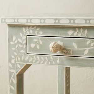 Green Bone Inlay Leg <b>Console</b> <b>Table</b> Floral Inlaid Entryway <b>Sofa</b> <b>Table</b> Modern Living Room Furniture Wood - Product Image 4