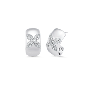 Pendientes minimalistas de oro blanco de 10k con diamantes cultivados en laboratorio de corte brillante redondo, certificados por IGI, para mujer. - Product Image 2