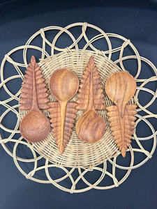 Cuillère à mélanger en bois du Vietnam, faite à la main, ustensile de cuisine, vaisselle en bois naturel du Vietnam - Product Image 2