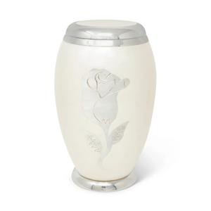 Urne funéraire LU ASHES URN TWO WHITE ROSES, style américain, capacité de 200 pouces cubes, garantie 1 an, pour la commémoration des adultes - Product Image 2