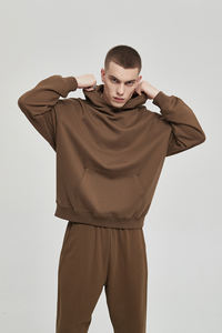 High Quality Cotton <b>Oversize</b> <b>Hoodie</b> Thick <b>Fleece</b> Drop Shoulder Plain Blank Custom French Terry <b>Men</b> Hoodies - Product Image 6