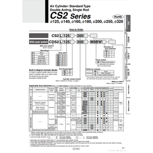 กระบอกลมนิวเมติก SMC CDS2G125-310ชิ้นส่วนนิวเมติก - Product Image 1