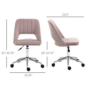 Sedia da Ufficio in Velluto con Schienale Medio, Girevole, Design a Conchiglia, per Studio e Camera da Letto, Certificata BIFMA, Sedia Direzionale in Alluminio e Nylon - Product Image 3