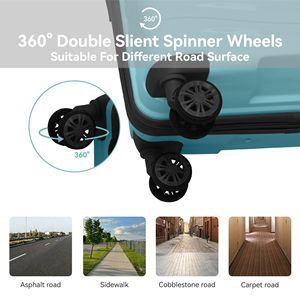 Skyblue ชุดกระเป๋าเดินทาง3ชิ้น (20 "24" 28 ") กระเป๋าเดินทาง hardside พร้อมล้อหมุนสี่ล้อพื้นผิวทนทานต่อรอยขีดข่วน - Product Image 5