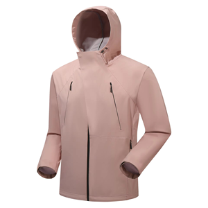 Veste à capuche rose clair pour homme, élégante, zippée, légère, respirante, pour l'extérieur, décontractée, design minimaliste moderne, pour un usage quotidien - Product Image 1