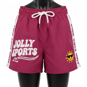 Shorts de Baño para Mujer, Tela de Microfibra de Poliéster Suave al Tacto, 130 GSM, Resistentes al Agua, Cordón Lateral Ajustable, Logotipo Personalizado - Product Image 1