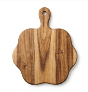 Planche à découper robuste en bois de manguier naturel, plateau de service en forme de pomme pour fromages et charcuteries - Product Image 1