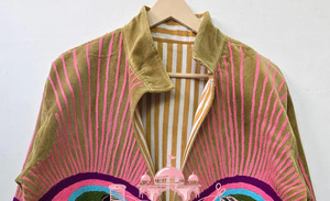 Indian Suzani Velvet <b>Jacket</b> Boho Quilted Coat Vintage Handcrafted Winter Cardigan Short <b>Blazer</b> Women Traditional Festive Outwear - Product Image 3
