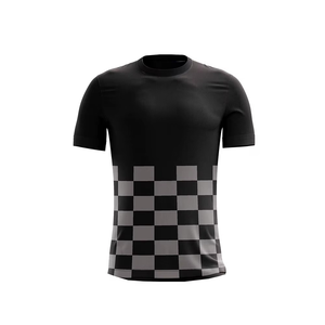 Men's Sublimated Soccer Jersey Crew Neck Short Sleeve Moisture Wicking Polyester Checkered Pattern All Seasons Athletic Fit - Product Image 1