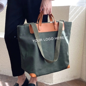 Sac fourre-tout en toile naturelle avec soufflet et poignée, motif lettres, en coton réutilisable pour les boutiques et les courses - Product Image 2