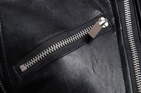 Veste en cuir pour homme avec plusieurs fermetures éclair, manteau en cuir pour homme, veste en cuir de motard, veste de moto pour homme