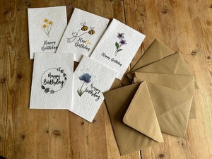 Cartes de remerciement artisanales avec enveloppe, cartes d'appréciation florales écologiques, idéales pour l'emballage professionnel et les cadeaux - Product Image 3