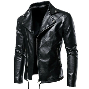 Veste en cuir de qualité supérieure, véritable peau d'agneau, directement de l'usine, grande taille, fermeture éclair, veste en cuir tendance pour hommes, manteaux en cuir - Product Image 4