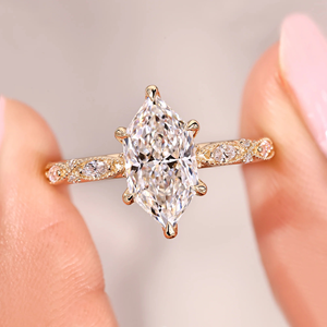 Bague de fiançailles décontractée/sportive en diamant de laboratoire taille brillant 2,28 carats certifiée IGI, plaqué or 14 carats, vermeil éternité, pour soirée - Product Image 5