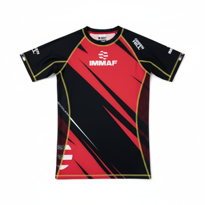 เสื้อรัดกล้ามเนื้อ MMA BJJ ผ้าซาตินยืดได้ 4 ทิศทาง ระบายอากาศได้ดี UPF50+ ป้องกันแบคทีเรีย ผลิตตามสั่ง (OEM) แขนสั้นสำหรับผู้ชาย - Product Image 1