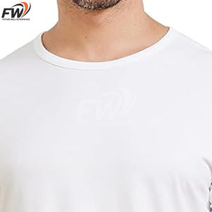 T-shirts pour hommes en coton 100% de haute qualité OEM, surdimensionnés, vente en gros, bonne qualité, couleur unie. - Product Image 2