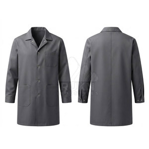 Blouse de laboratoire tendance en tricot 100 % coton, manches longues, tenue de travail médicale légère pour médecins et infirmières - Product Image 6