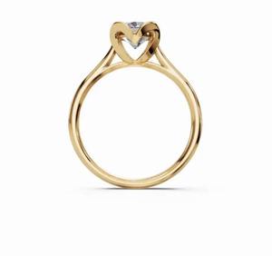 Bague solitaire en diamant rond de 0,300 carat, qualité FG VS, au design luxueux et raffiné, idéale pour les fiançailles et les bijoux fins. - Product Image 4