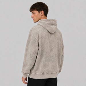 Sweat à capuche en molleton pour homme de haute qualité, avec logo personnalisé imprimé, effet délavé, 100% coton, respirant, écologique, séchage rapide - Product Image 4