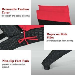 Chaise longue pliable pour patio avec coussin pour utilisation en extérieur - Product Image 2