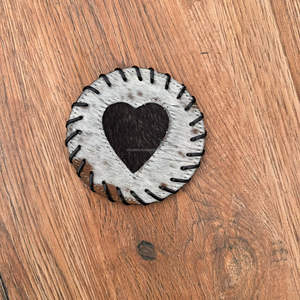 Ensemble de sous-verres en forme de rond en cuir de vachette fabriqué à la main pour la décoration intérieure cheveux en cuir véritable occidental sur les sous-verres en peau nouveaux cadeaux pour la maison - Product Image 4