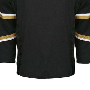 Maillot de hockey sur glace noir pour hommes, maille respirante, col en V, manches longues, vêtements de sport d'hiver personnalisés - Product Image 4