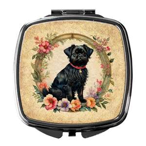 Affenpinscher Flowers Compact Travel Makeup <b>Mirror</b> Folding Handheld <b>Pocket</b> Decorative <b>Mirror</b> for Women and Girls Gift - Product Image 1