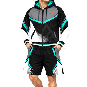 Ensemble court coupe-vent sportif avec empiècements respirants, short à taille ajustable et finition lisse - Product Image 5