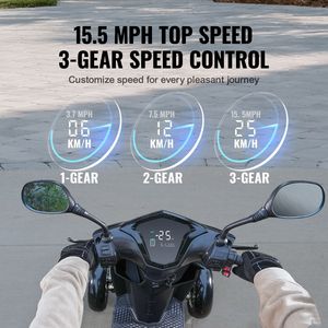 Scooter de Movilidad Todoterreno de 4 Ruedas de Alta Resistencia para Adultos Mayores, Capacidad de 450 lb, Alcance de 40 Millas, 500 W, 3 Velocidades, Largo Alcance - Product Image 4